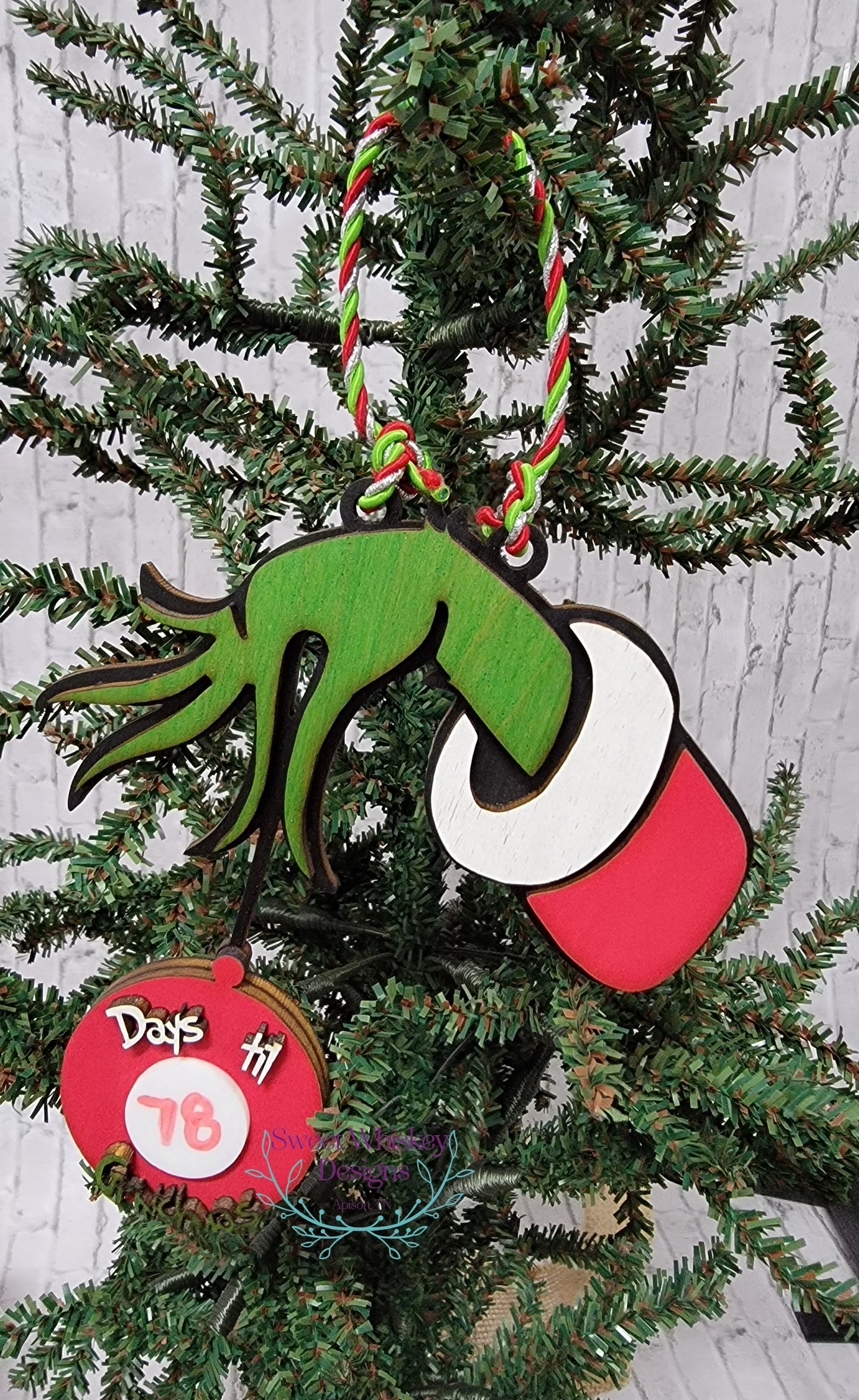 Grumpy Hand Countdown Ornament