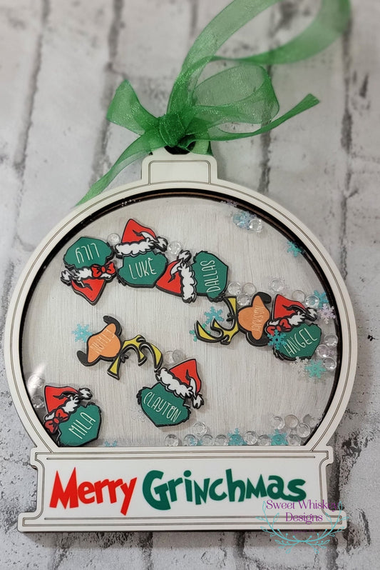 Grinch Shaker Ornament, custom