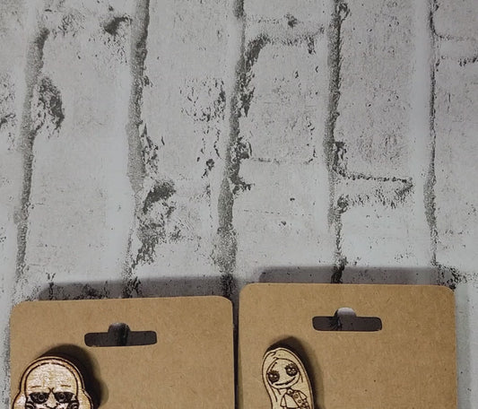 Horror Villians/ Halloweeen Wooden Badge Pin