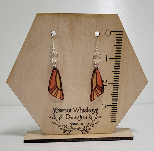 Butterfly Wing Faux Stained Glass Acrylic Dangle Earring.